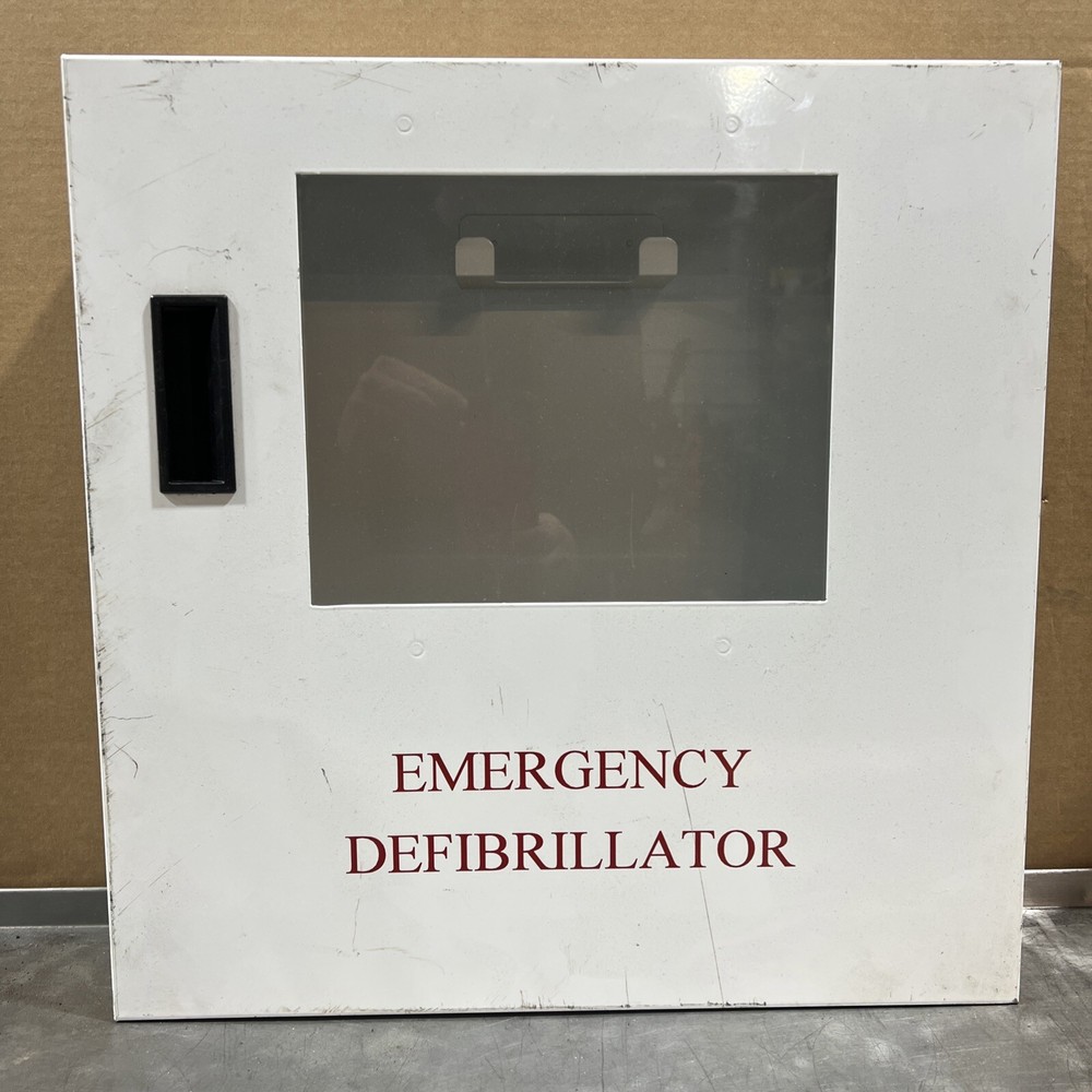 Alarmed AED Cabinet Emergency Defibrillator Case - Wall Mount - Used Surplus