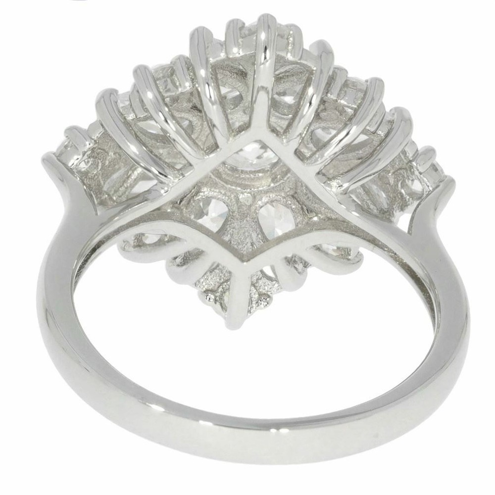 Sterling Silver Semi Mount Ring Setting RD 5x5mm PE 5X3mm Cluster Ring