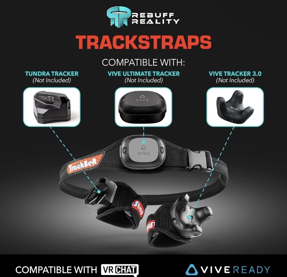 Rebuff Reality Trackstraps for Vive Tracker - Adjustable VR Full Body Tracking S