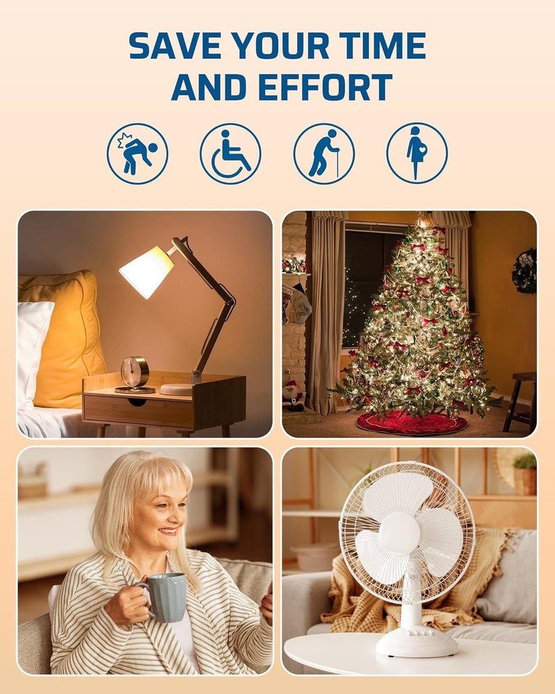 Wireless Outlet Switch, Programmable with 100FT Range, 1 Remote, 3 Outlets
