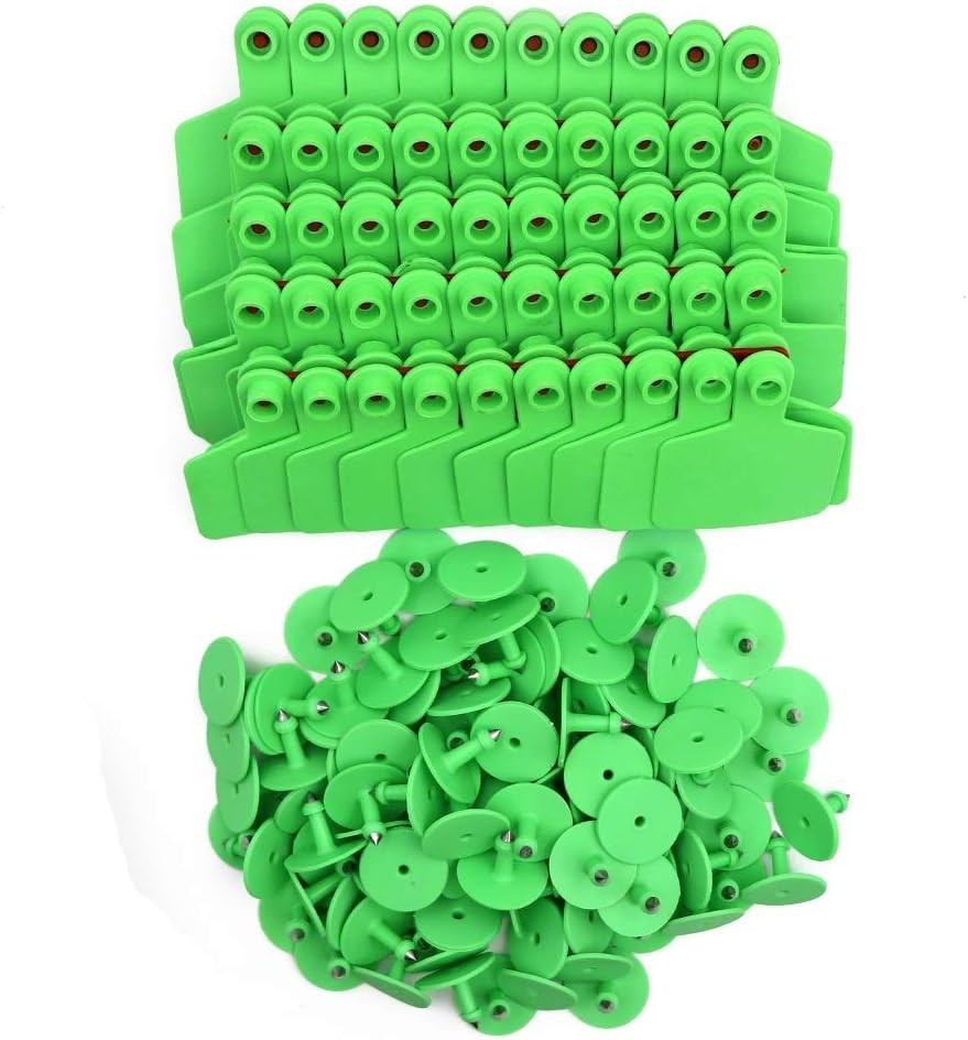 Weather-Resistant Blank Ear Tags for Cattle & Hogs - 100 Durable Plastic Labels