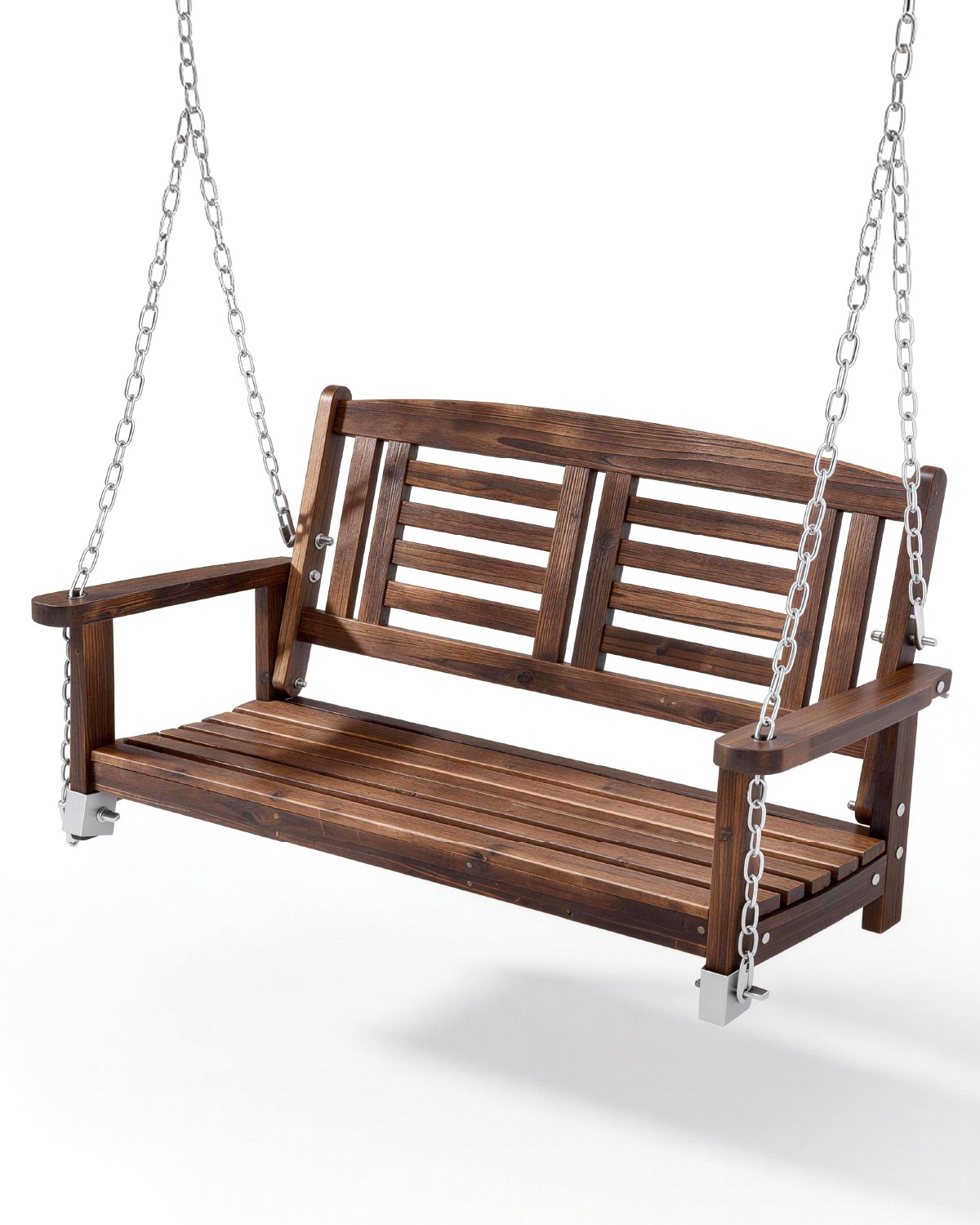 Wooden Porch Swing Chair 4FT with Hanging Chains Heavy Duty for Outdoor Patio