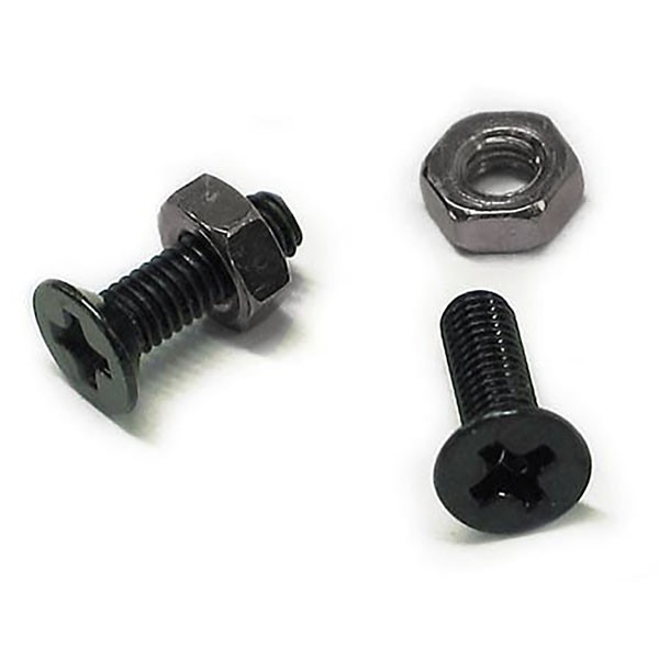 D-Style Panel Jack Screws with Nuts, Black (24 pack)