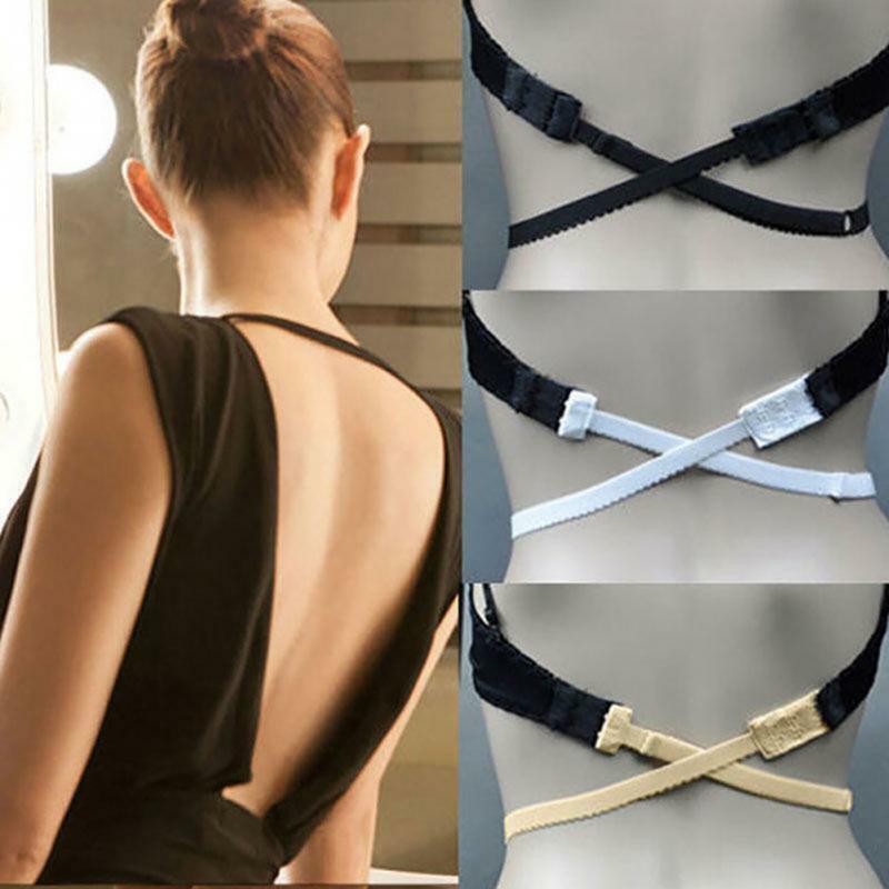 WOMENS BACKLESS BRA STRAP CONVERTER / EXTENDER 3 COLOUR LOW BACK 2 HOOKS   *UK*