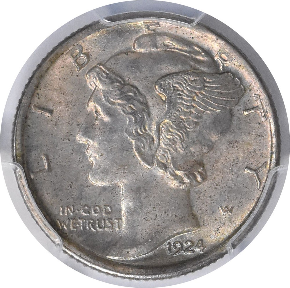 1924-D Mercury Silver Dime MS65FB PCGS