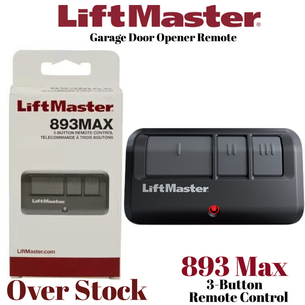 893MAX 3 Button LiftMaster Visor Remote Control Garage Door Opener PACK # 10