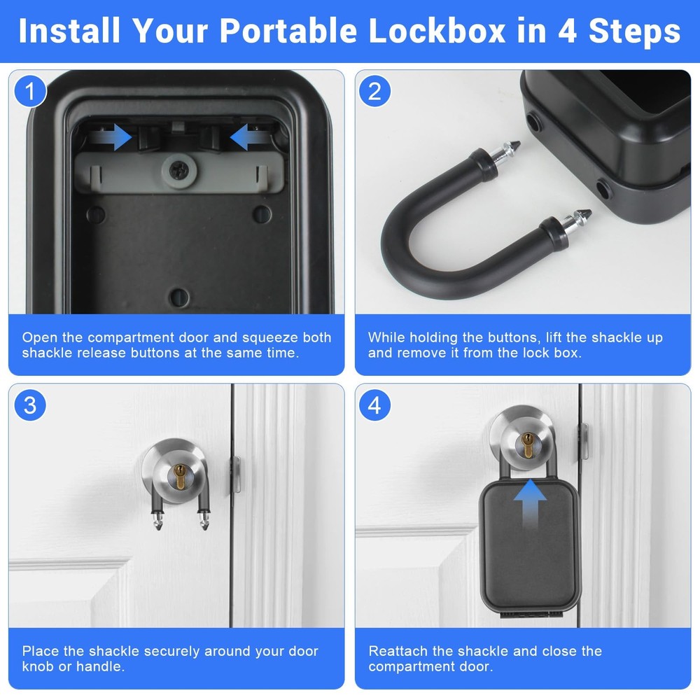 Smart Key Lock Box with Code – Bluetooth & PIN Unlock, APP Controlled Padlock...