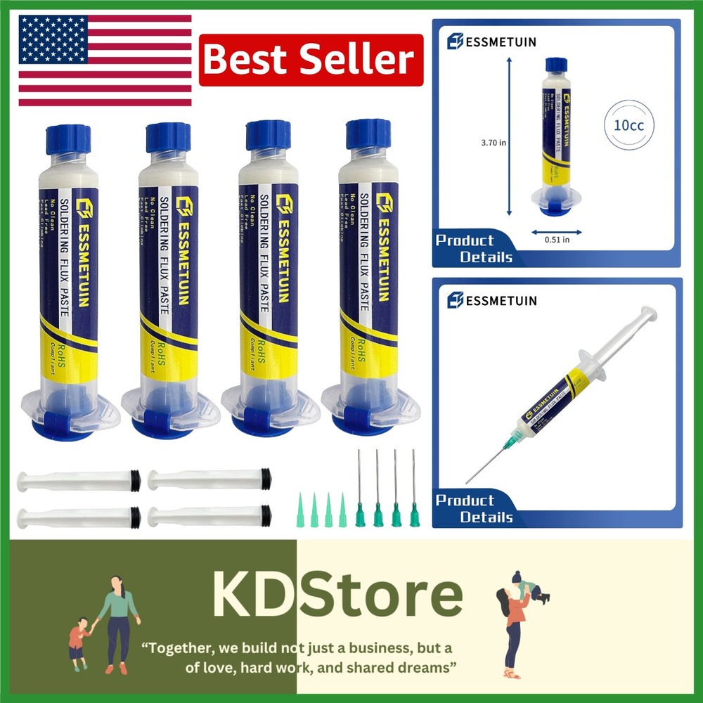 No Clean 4-Pack Soldering Flux Paste for Electronics & Circuit Boards
