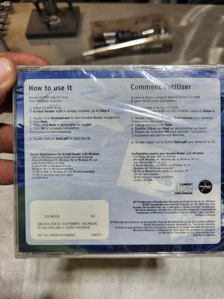 Seadoo 2004 Technical Publications Cd Rom New