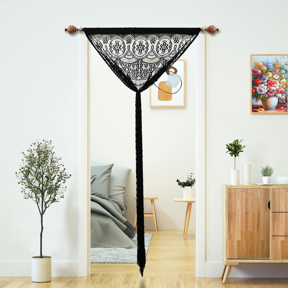 Macrame Lace Door String Curtain for Doorways,Boho Curtains Backdrop Panel