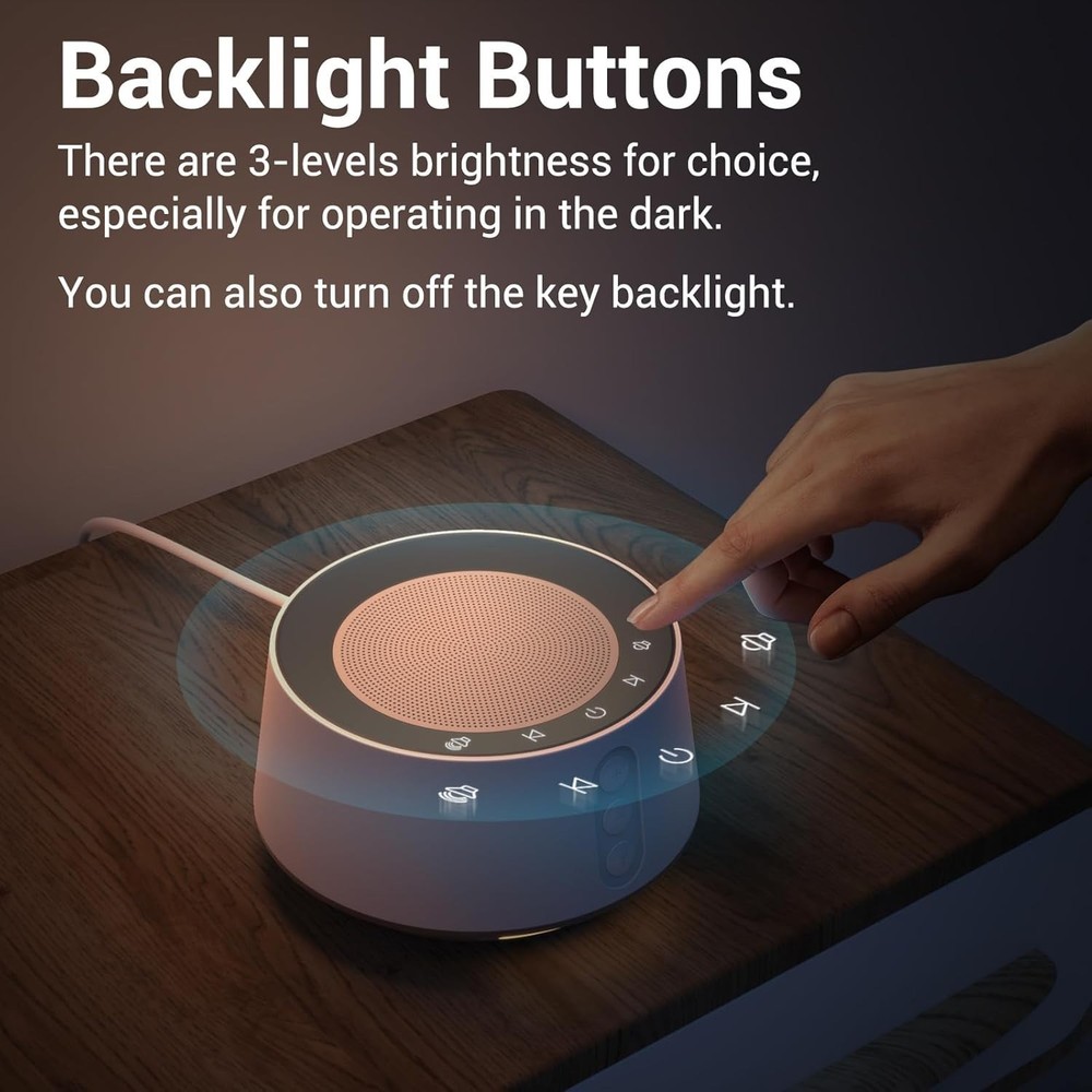 5-Timer White Noise Machine with Night Light - Calm Your Space Effortlessly