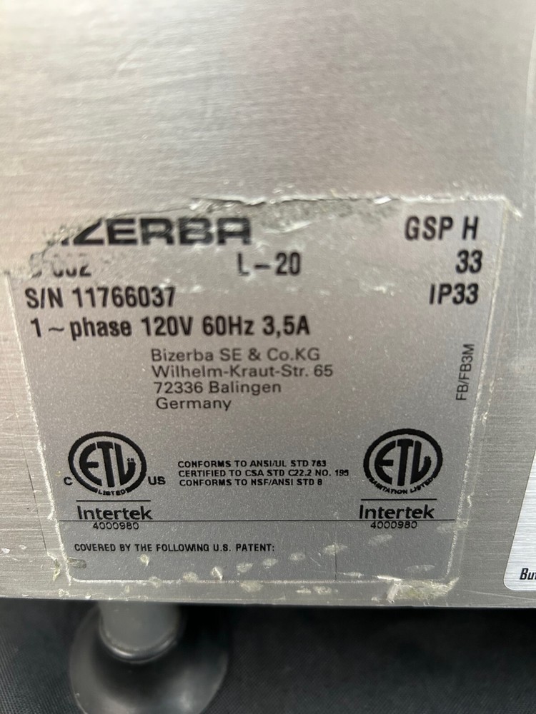 Bizerba 2020 GSPH Manual Slicer FULLY REFURBISHED, Tested and working