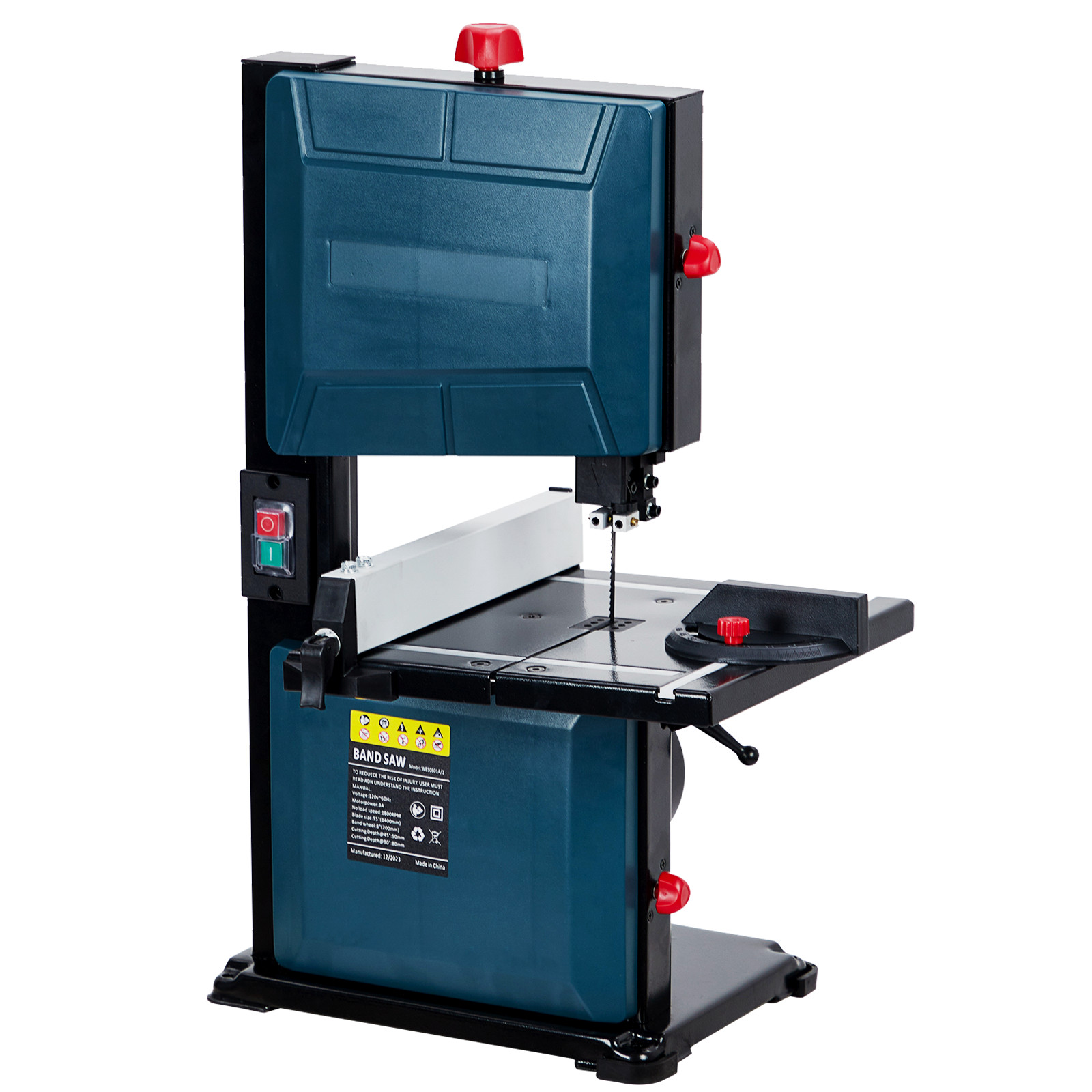 1800 FPM Benchtop Band Saw | Removable Safety Key, 0-45° Tilting Range