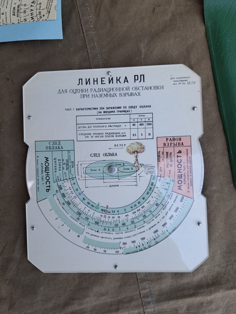 Soviet russian army radiation ruler measuring nuclear explosion USSR