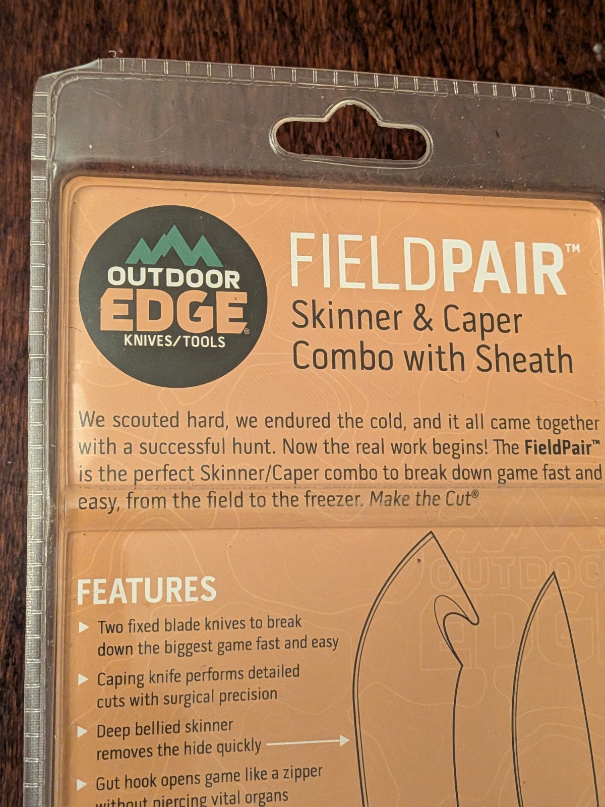 NEW Outdoor Edge Wild-Pair Gut-Hook Skinner & Caping Knife w/ Nylon Sheath WR-1C