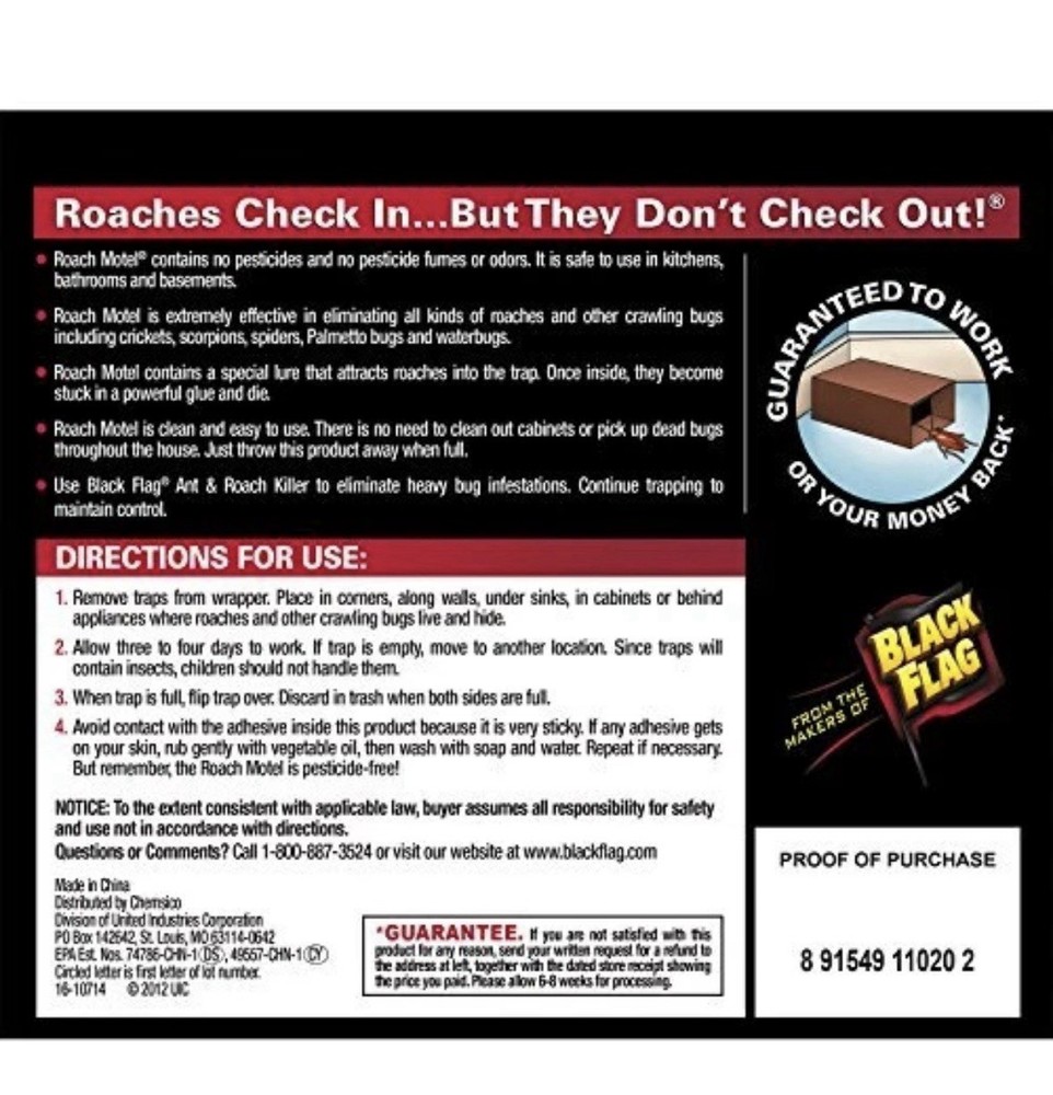 Black Flag Roach Motel Traps, 2-Count, 1-Pack 1 Pack,