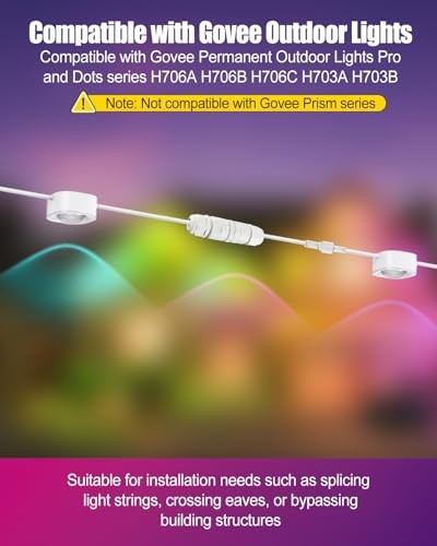 Waterproof Splice Connector Compatible with Govee Permanent Outdoor Lights