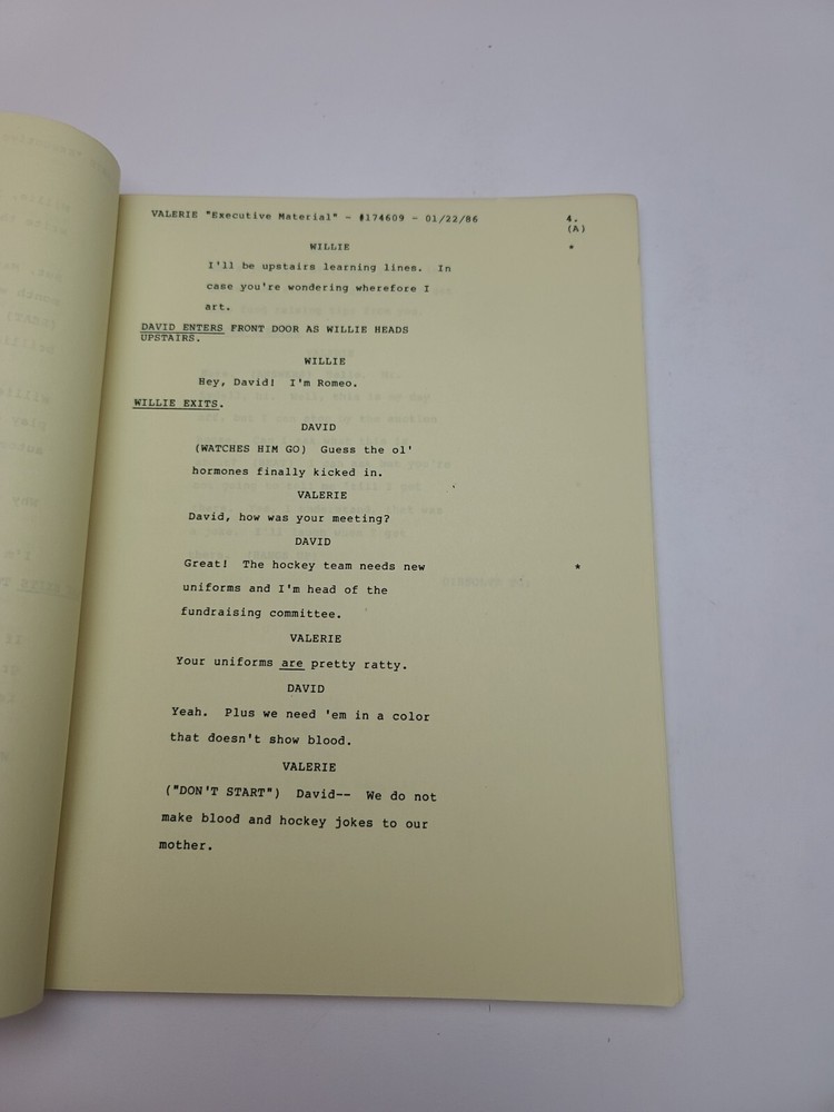 VALERIE / Doug Keyes 1986 Script, Hogan Family "Executive Material"