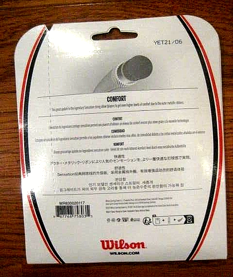 Wilson Sensation Plus Tennis String - 17 Gauge - Black