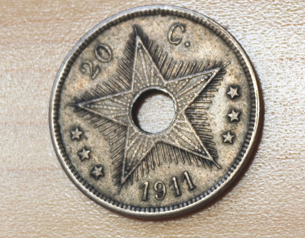 1911 Belgian Congo 20 Centimes