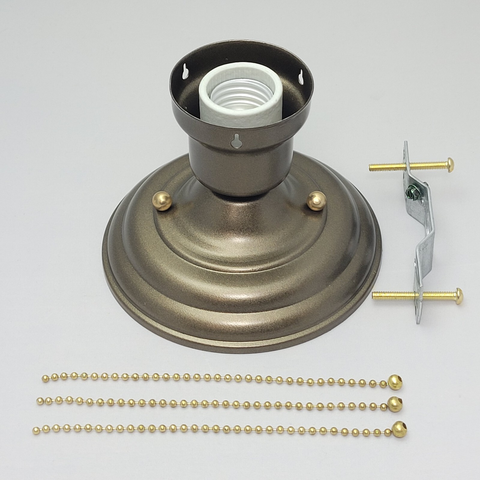 LOOK!!!  NEW ANTIQUE BRASS 3-CHAIN FIXTURE -VINTAGE ART DECO SHADE Three Chain