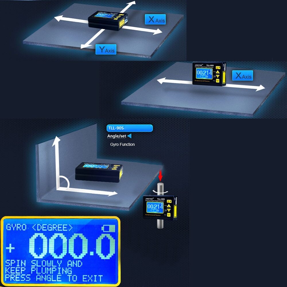 Professional Laser Level High Accuracy ±0.005° Dual-axis 50-60Hz Angle Meter