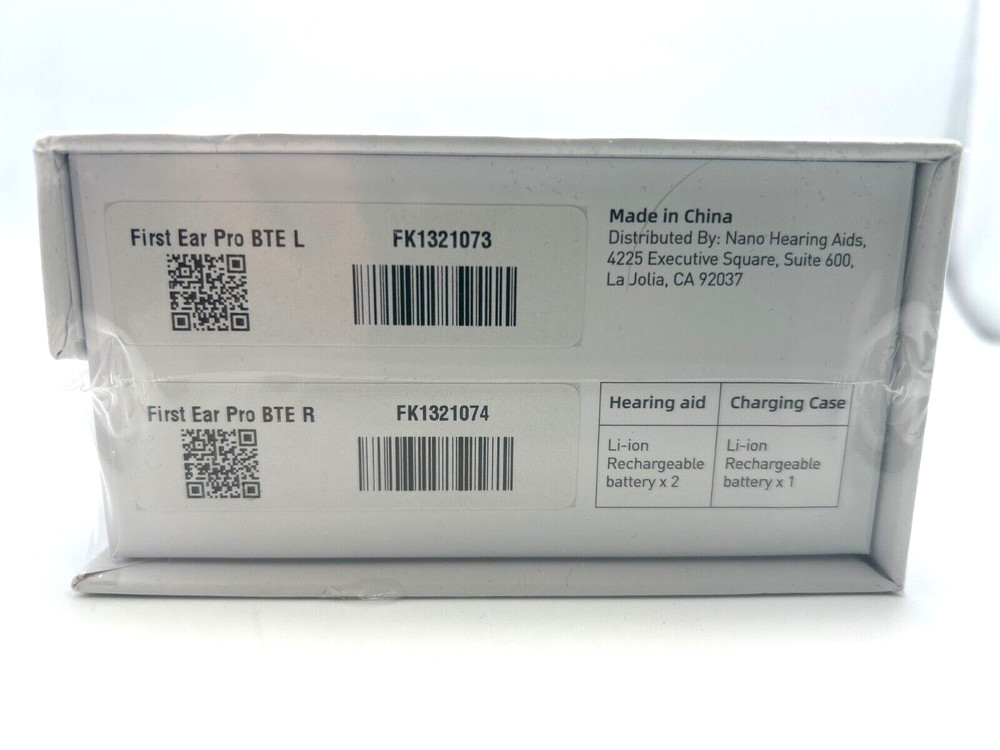 SEALED NANO OTC First Ear Pro BTE HEARING AIDS