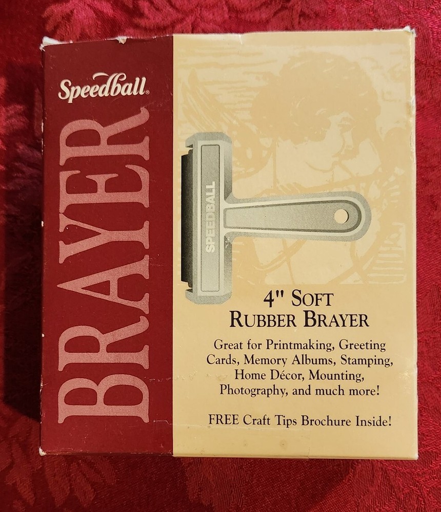 Speedball Brayer 4" Soft Rubber Roller Magenta Plastic Frame Item #4117