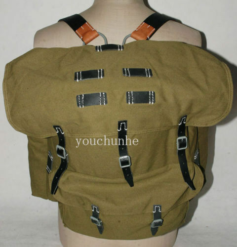 WWII GERMAN HEER MOUNTAIN TROOPER TROOPS CANVAS RUCKSACK BACKPACK &leather strap