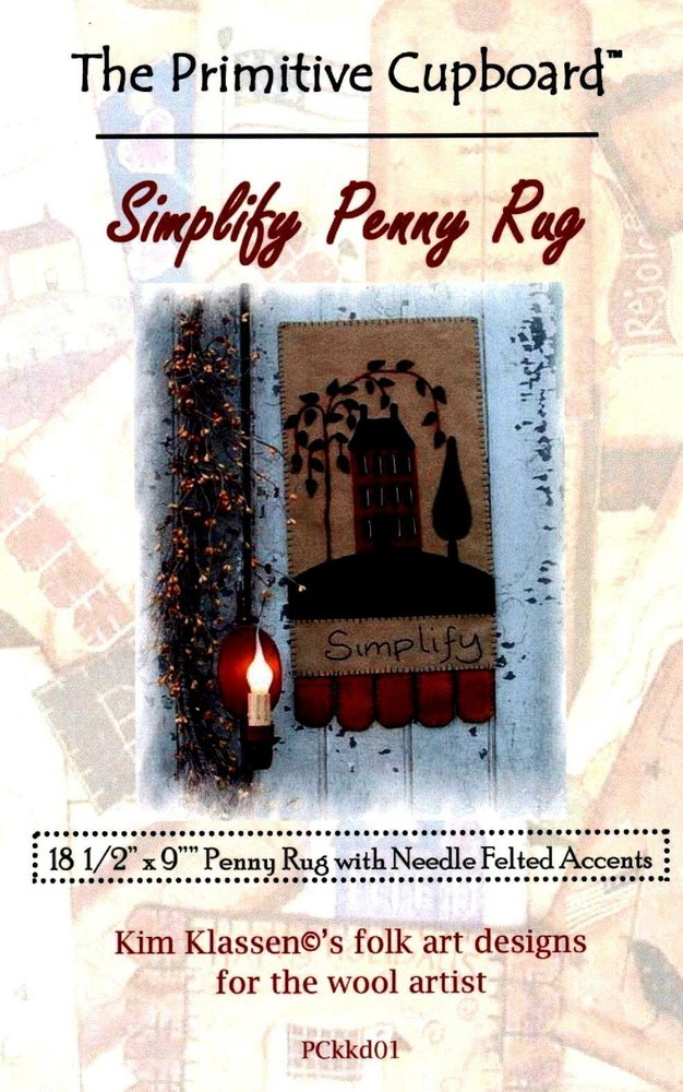 SIMPLIFY PENNY RUG PATTERN-THE PRIMITIVE CUPBOARD-A KIM KLASSEN DESIGN