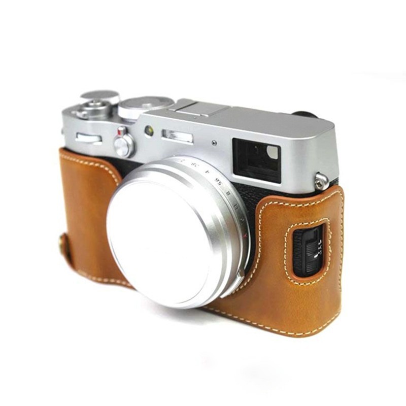 For Fujifilm X100v PU Leather Case  X-100v Camera Bag Protective Base  shell