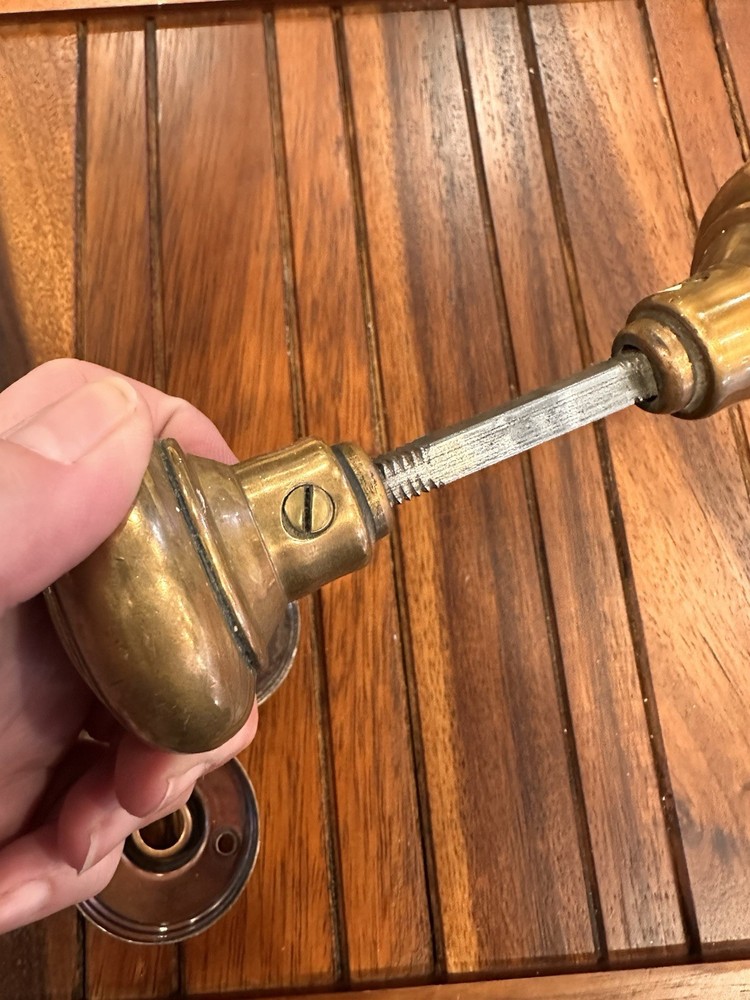 Antique / Vintage Door Knobs Cast Solid Brass Set Victorian Old Door Hardware