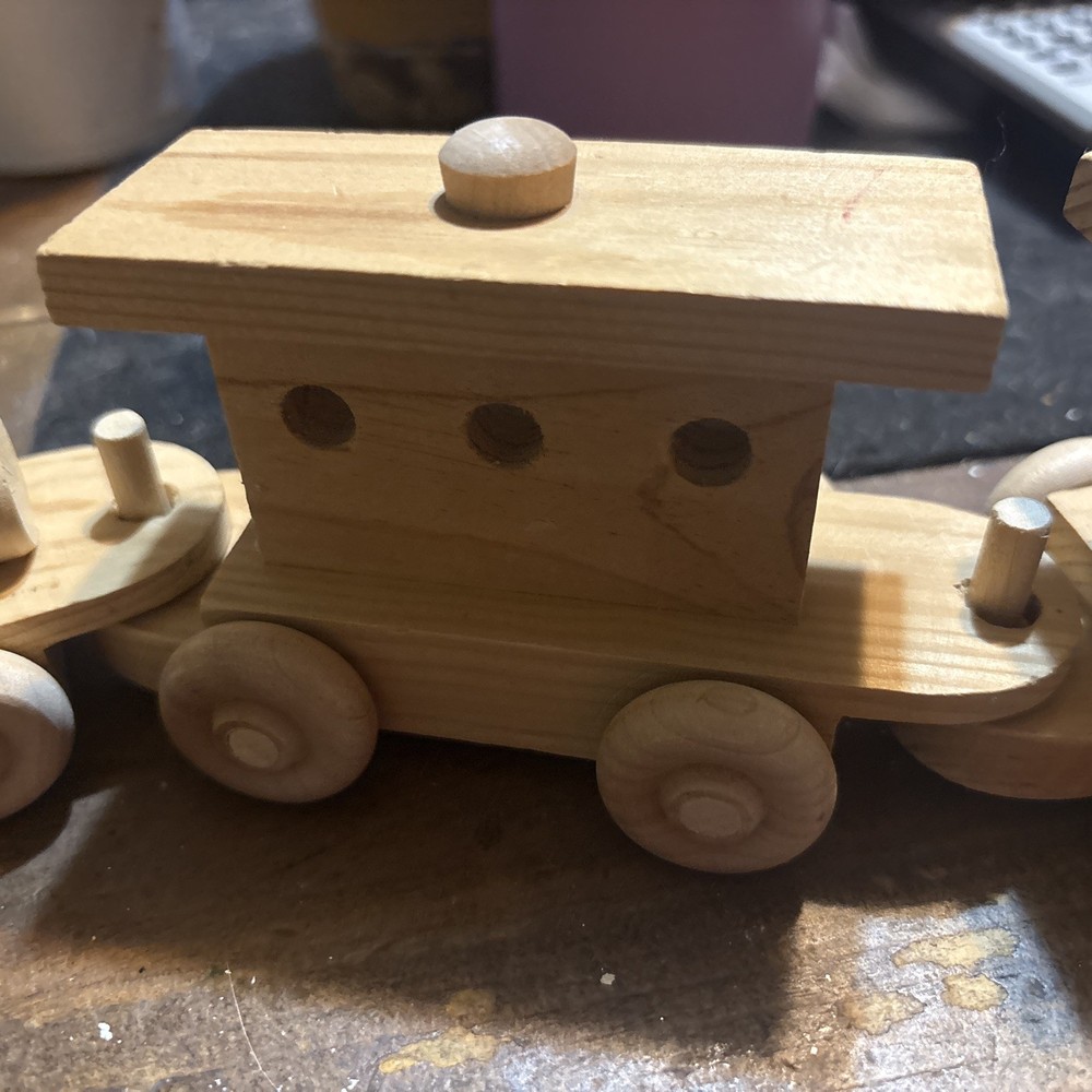 Handmade Wooden Train Five Piece