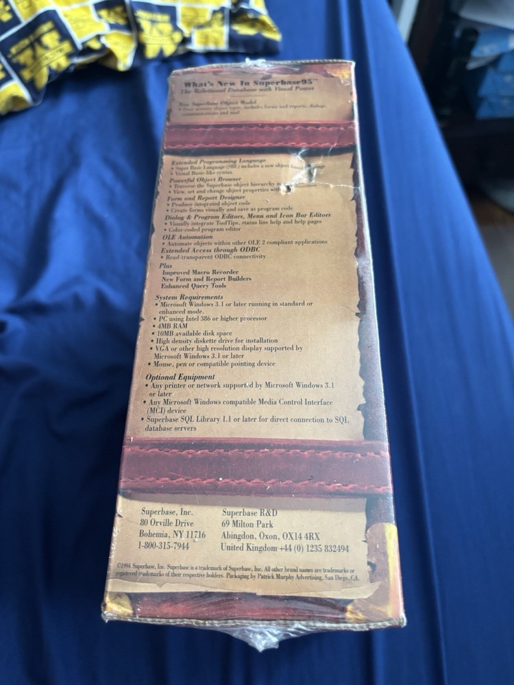 Vintage Superbase 95 Superbase95 Windows PC Database Software Data Base SEALED