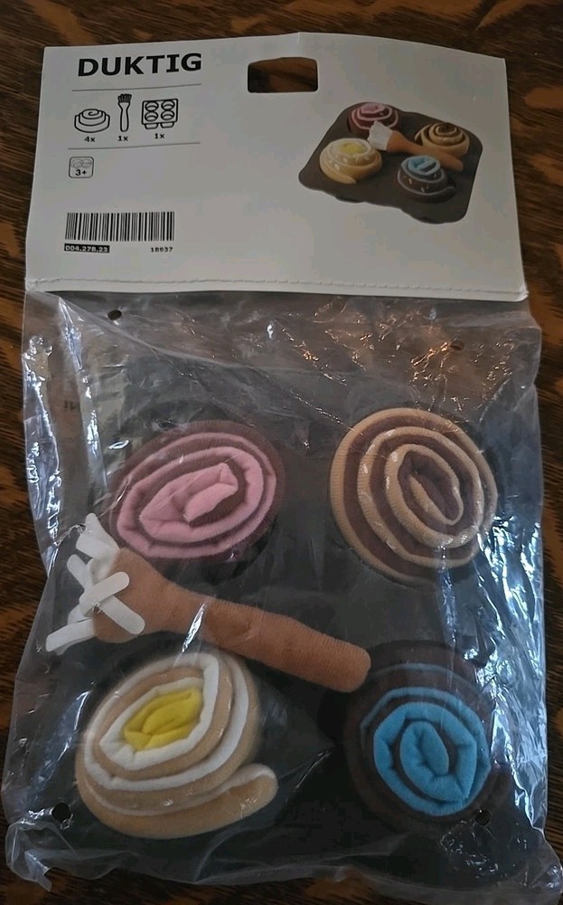 Ikea DUKTIG 6 Piece Roll Set Cinnamon Bun - NEW