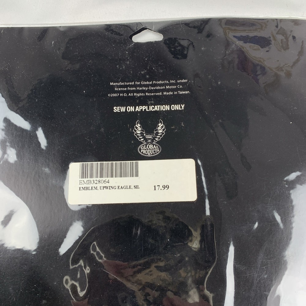 NIP Emblem Harley DavidsonUpwing Eagle Silver Davidson Motor Cycles Sew On Patch