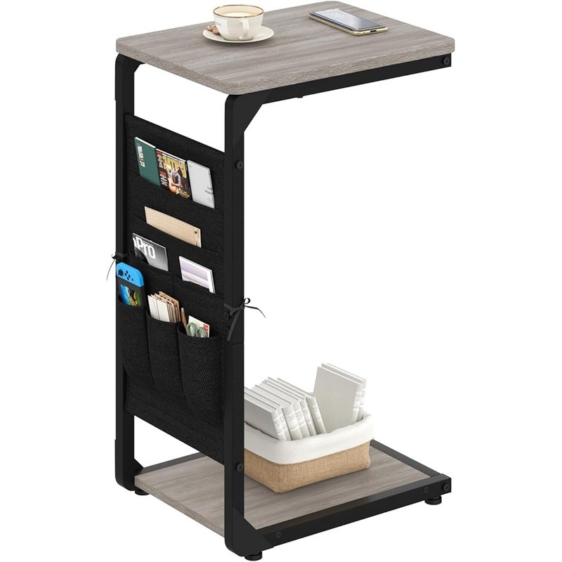 Multi-layer Slim Side Table Sofa Bed Storage Remote Control Laptop Use