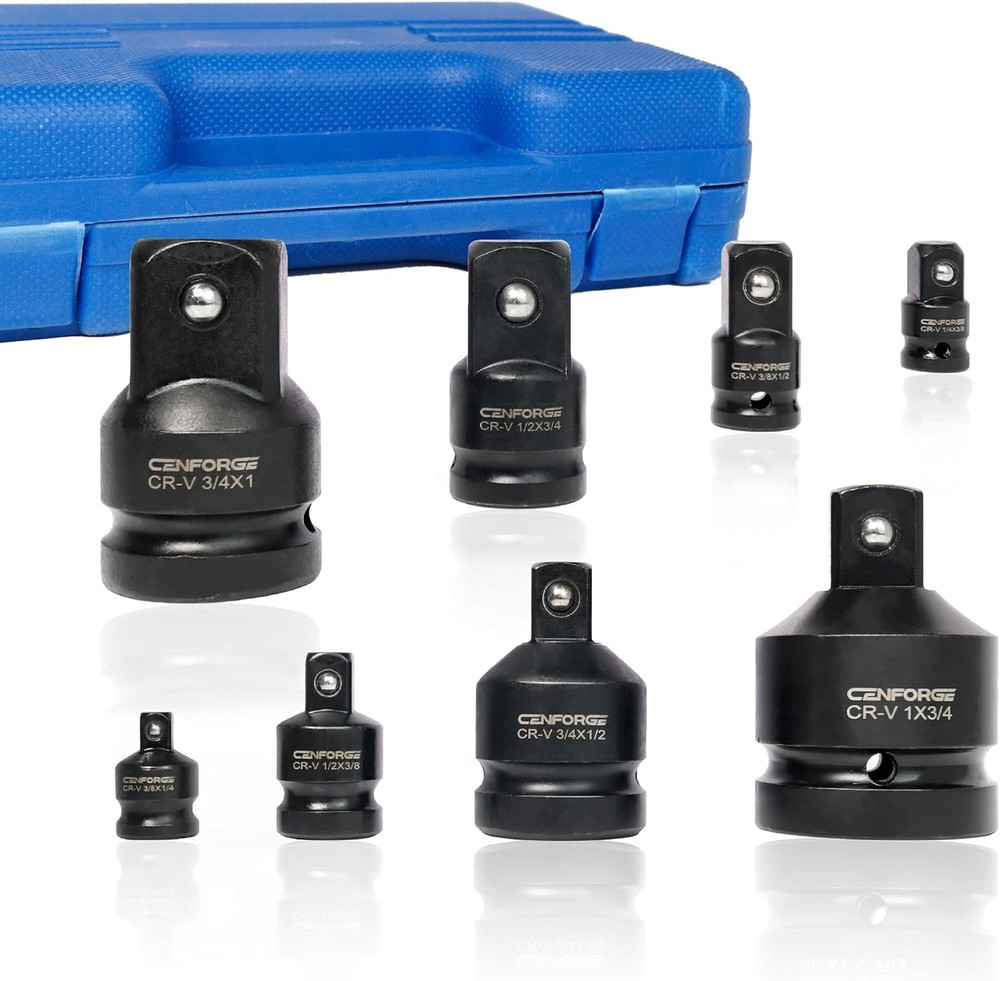 8-PC Impact Socket Adapter and Reducer Set, 1/4" 3/8" 1/2" 3/4" Drive Socket...