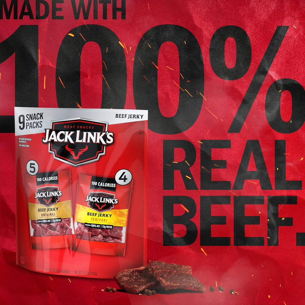 Beef Jerky Variety Pack - Includes Original and Teriyaki Jerky, Bulk Protein Sna