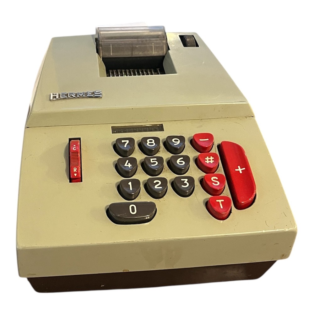 Hermes Precisa Model 209-10 Electric Calculator Adding Machine Tested, Works