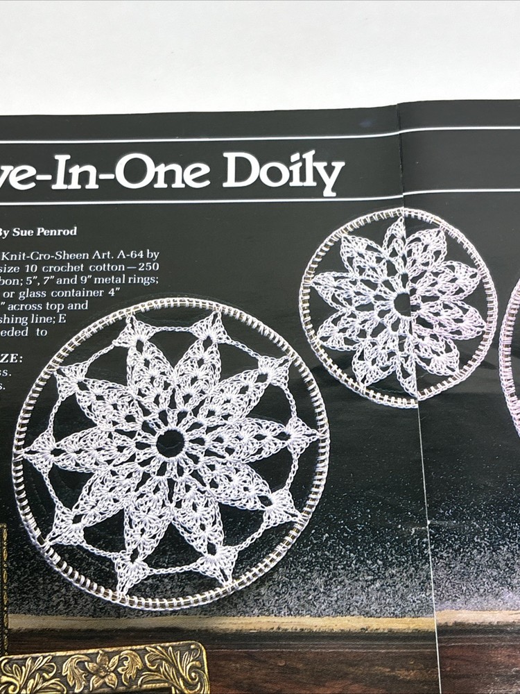 Five In One Doily Crochet Pattern Pages From Magazine