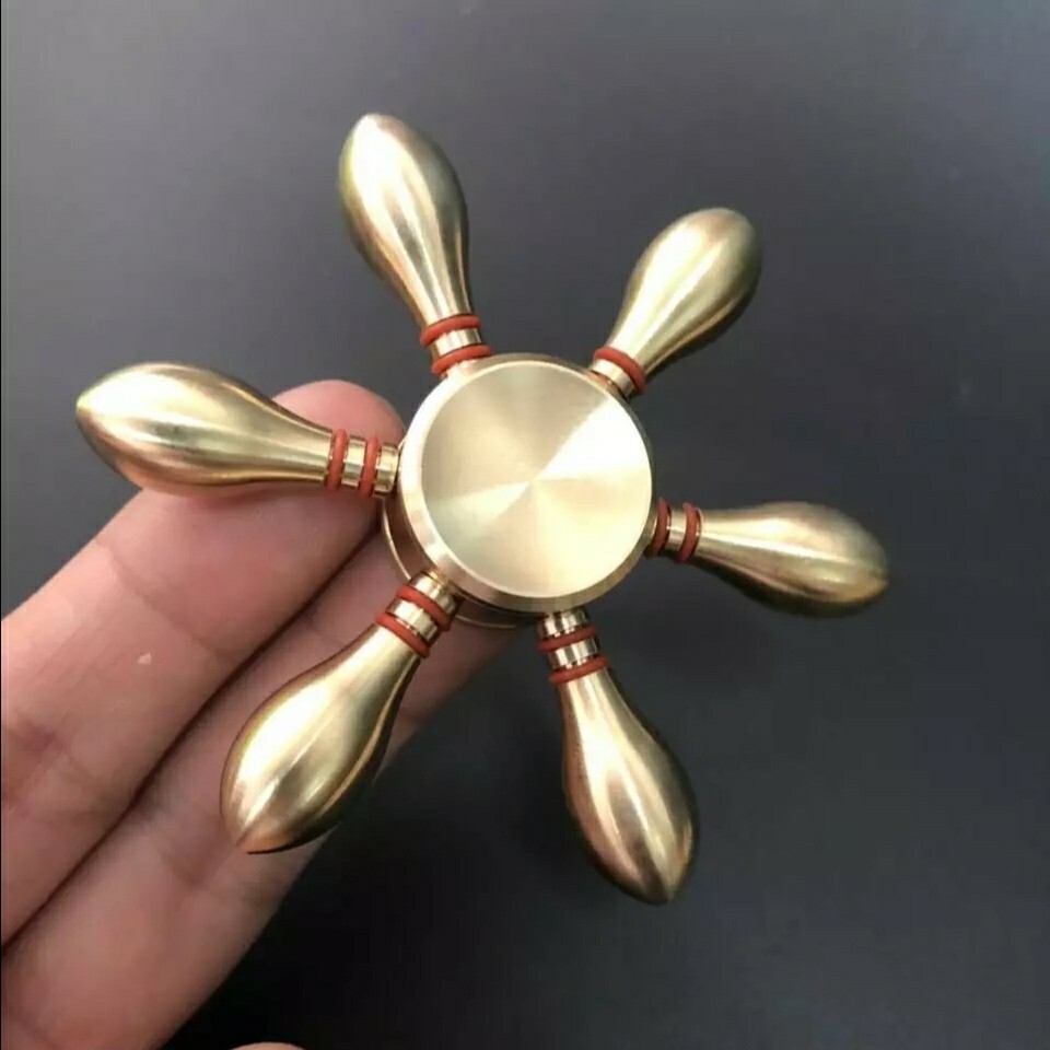 Bowling Pins Solid Brass Fidget Spinner Toy Good Quality Removable Bearing ADHD