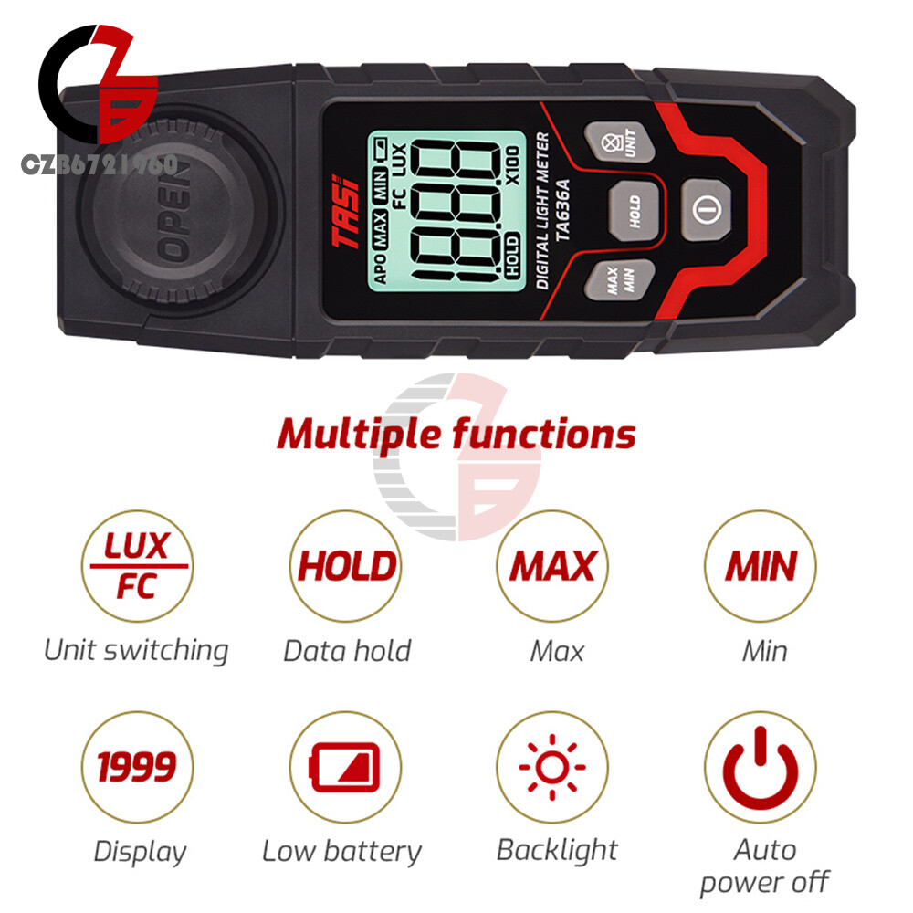 TA636A Digital Light Meter Illuminance Lux Meter Illuminometer Handheld Ambient