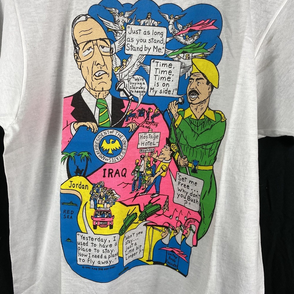 Original 1990 Desert Shield Storm Iraq War Propaganda Tshirt