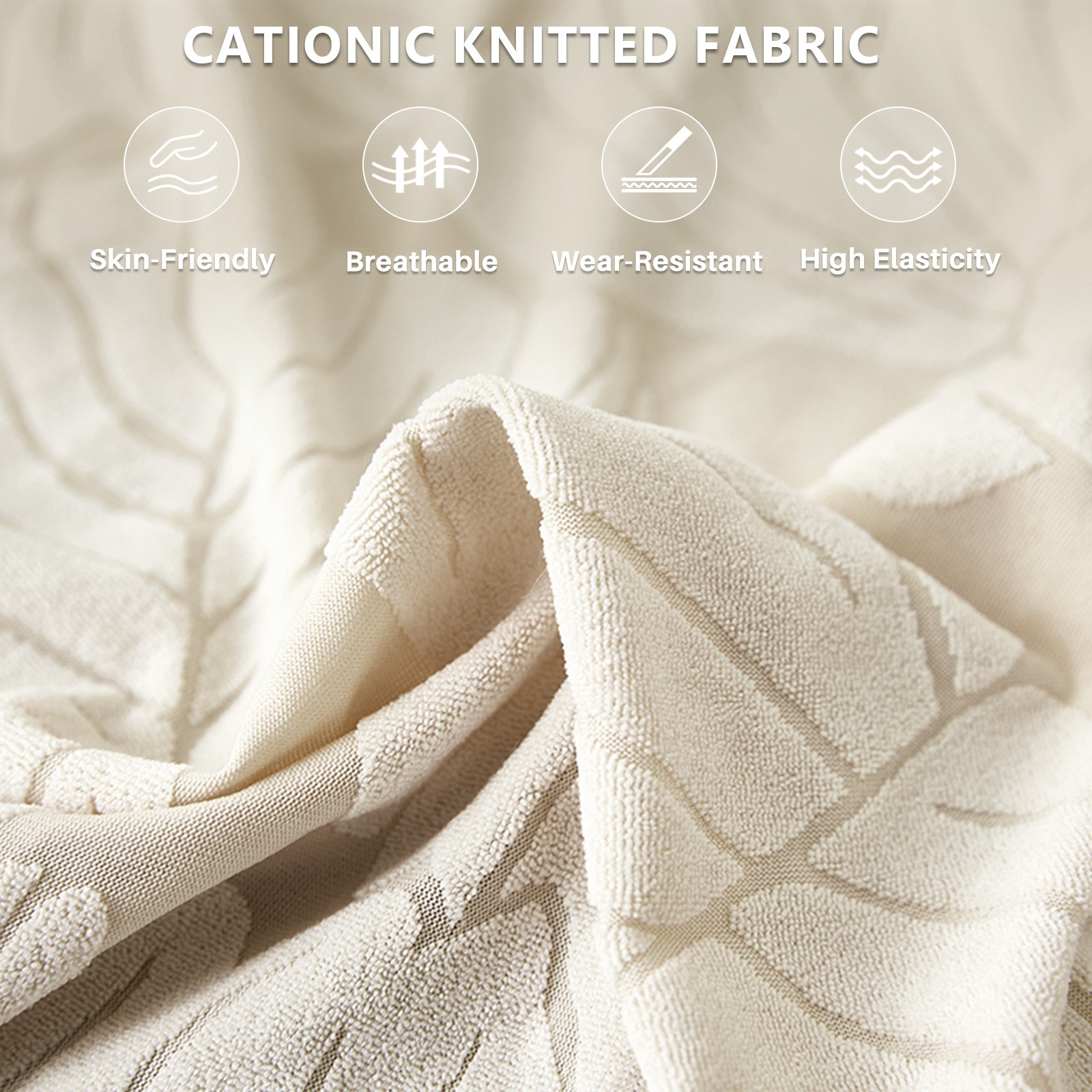 Super Stretch Sofa Slipcover w/ Skirt Jacquard Spandex Couch Covers 1/2/3/4 Seat