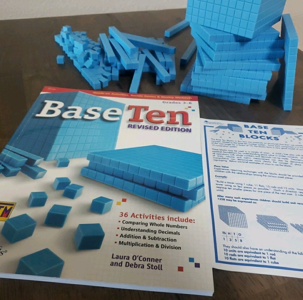 Base Ten Math Blocks Starter Set Learning Resources 141 Pieces Blue Homeschool