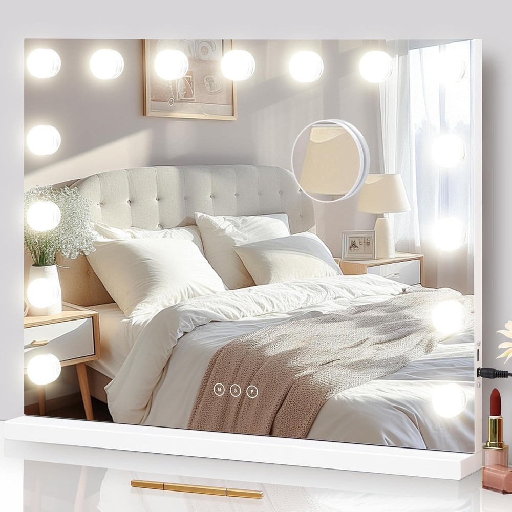 Vanity Mirror with Lights Lighted Makeup Mirror Dimmable LED Bulbs, 3
