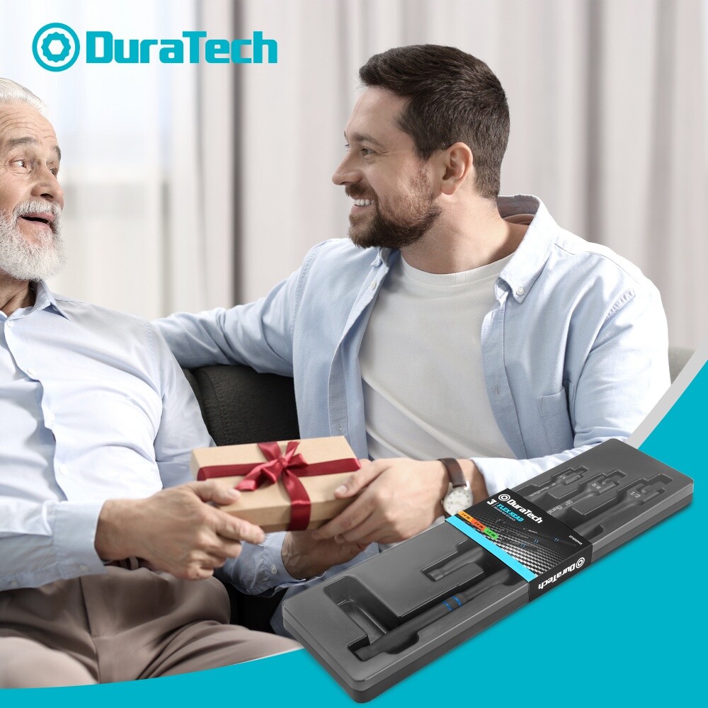 DURATECH 3PCS 6" 10” 15" Breaker Bar Set 1/4" 3/8" 1/2" Drive 180°Rotatable Head