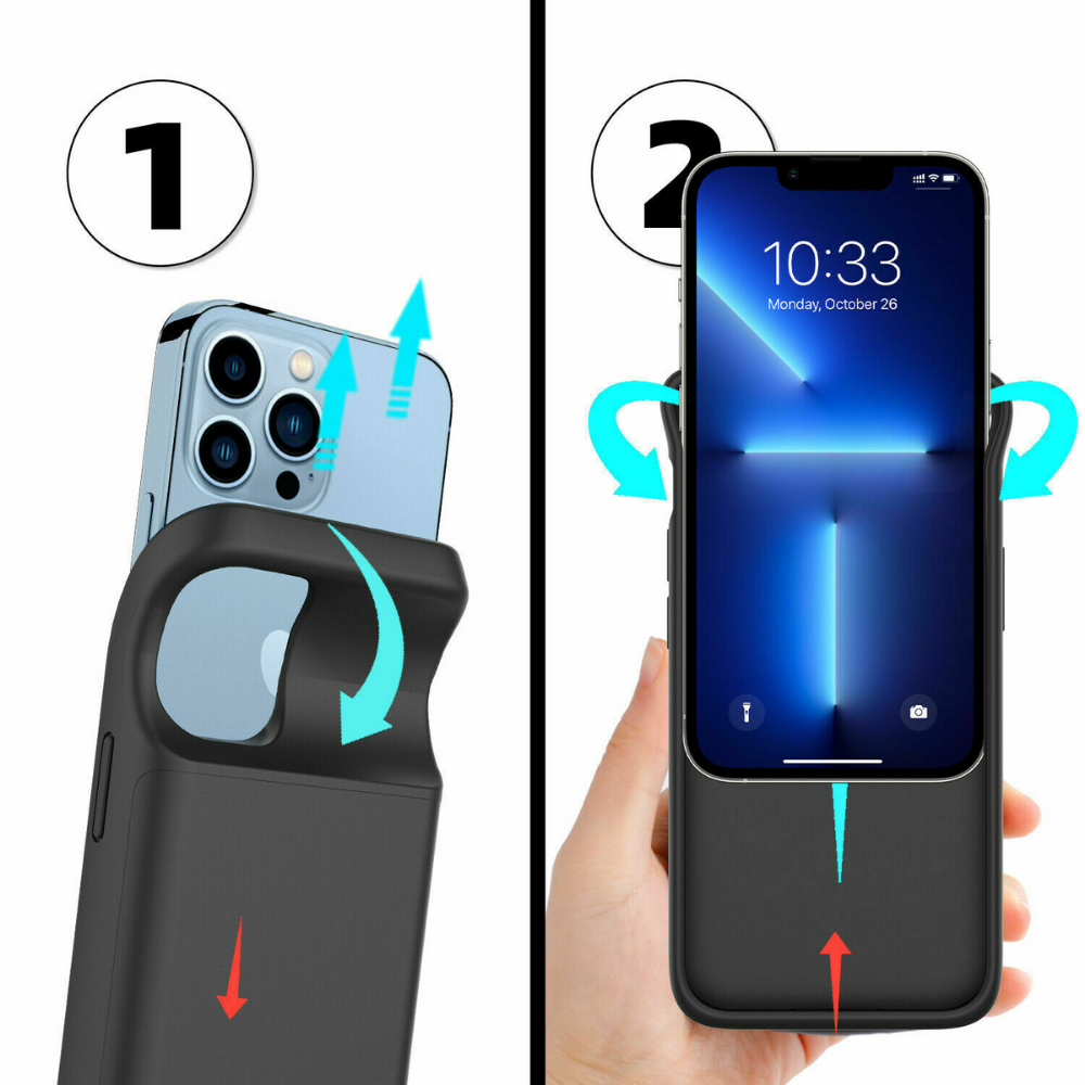 For iPhone 14 13 12 11 External Battery Charger Case Power Bank Charging Cover