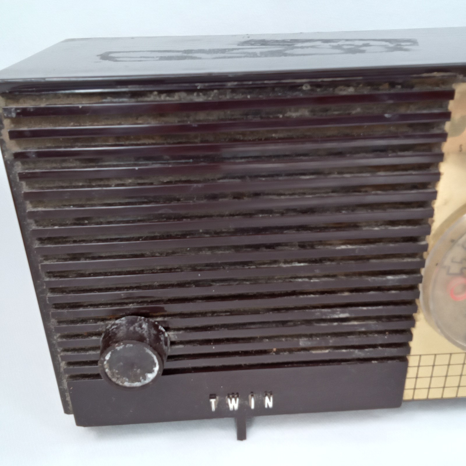 MCM Tube Radio Silvertone 9004 Brown With Twin Speakers Made In USA 1959